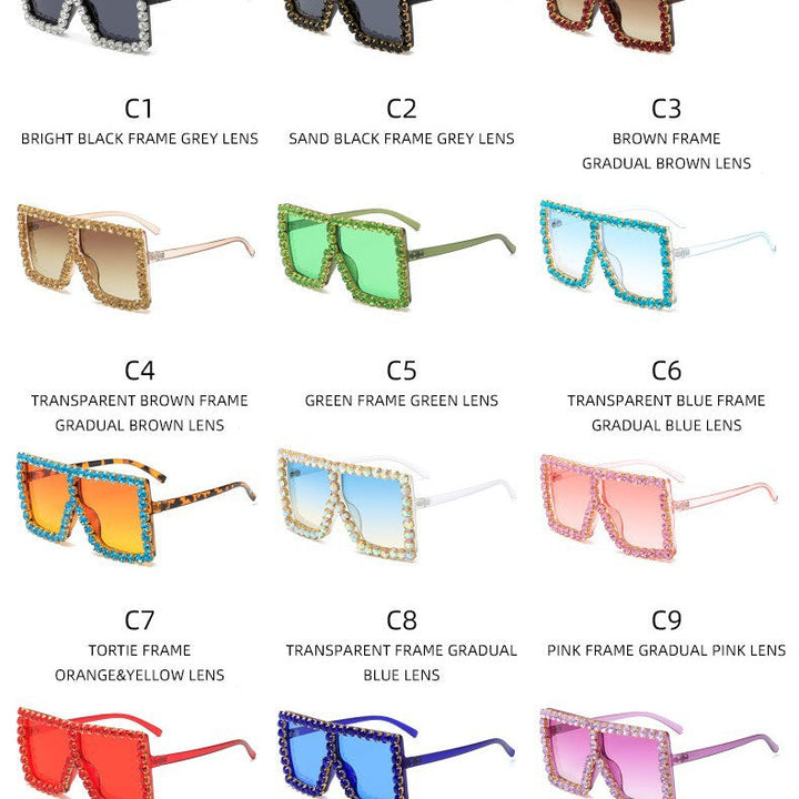 Women's striking square sunglasses with sparkling appliques Kalsten