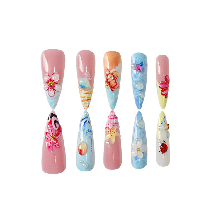Artistic Sea-Themed Nail Art Kalsten