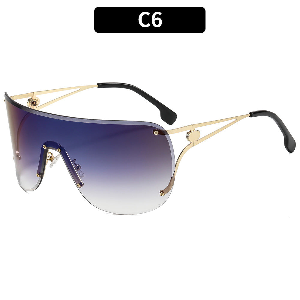 Women's visor-style sunglasses with elegant metal frame Kalsten