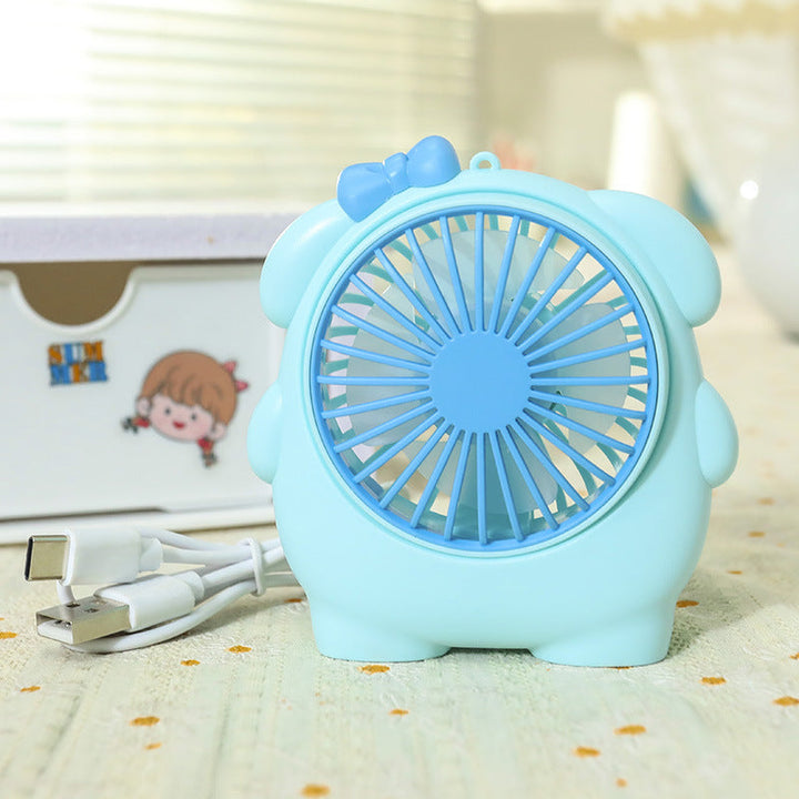 Women's Portable Mini Hand Fan with Animal Ears and USB Charging Function Kalsten