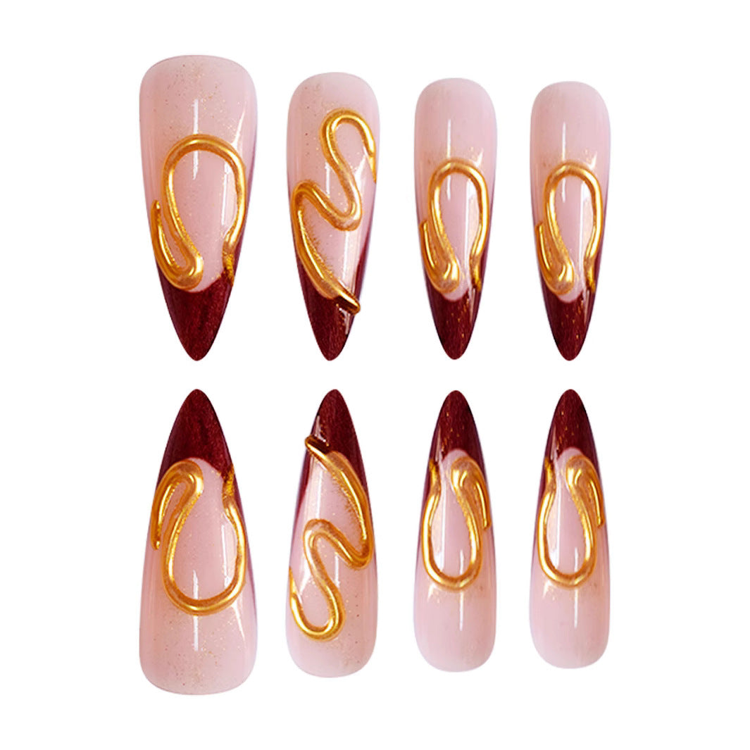 Artistic Stiletto Press-On Nail Design Kalsten