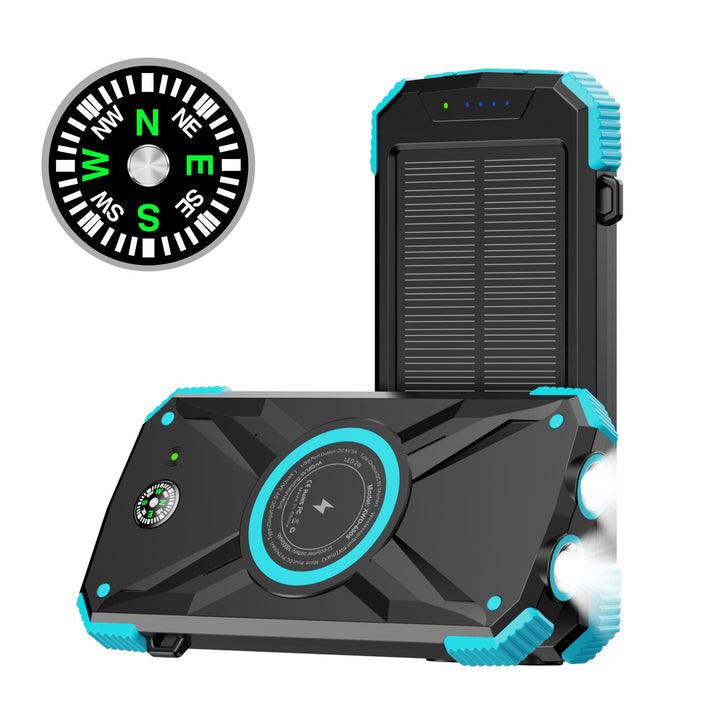 Solar-powered power bank with integrated compass and LED light Kalsten