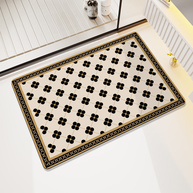 Vintage Floral Pattern Bath Mat Acalora