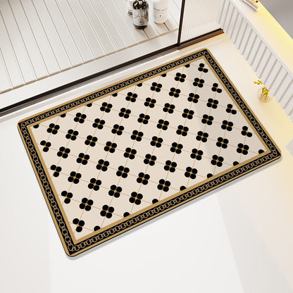 Vintage Floral Pattern Bath Mat Acalora