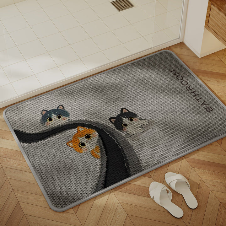 Cartoon Cat-Themed Non-Slip Bath Mat Kalsten