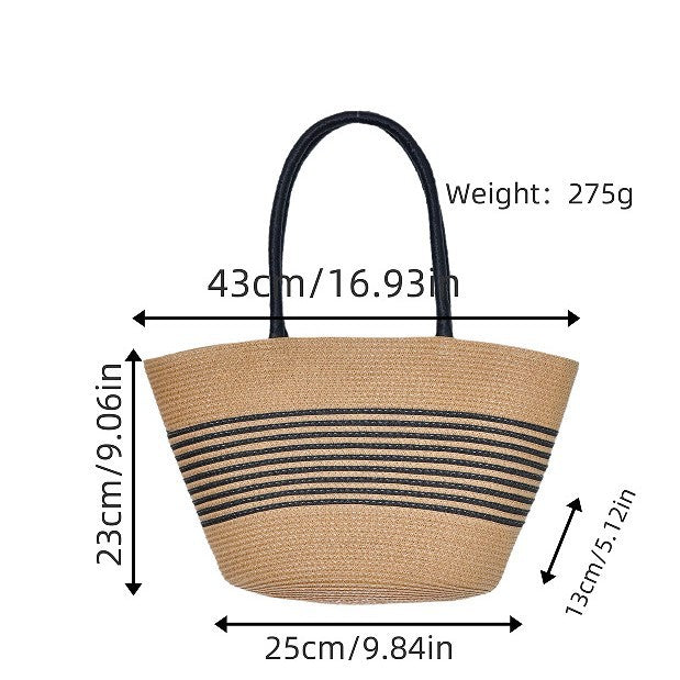Beach bag with elegant stripe pattern and sturdy shoulder straps Kalsten