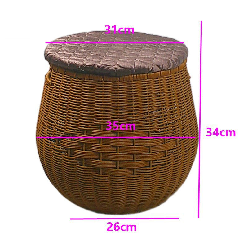 Cushioned Woven Storage Ottoman Kalsten