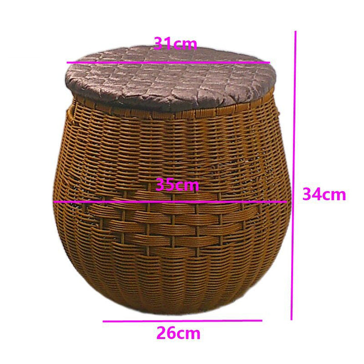 Cushioned Woven Storage Ottoman Kalsten