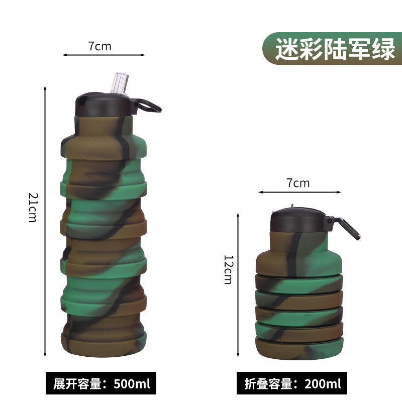 Women flexible silicone drinking bottle with integrated folding function Kalsten