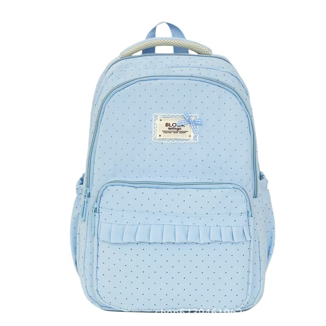 Stylish Polka Dot Ruffled Backpack Kalsten