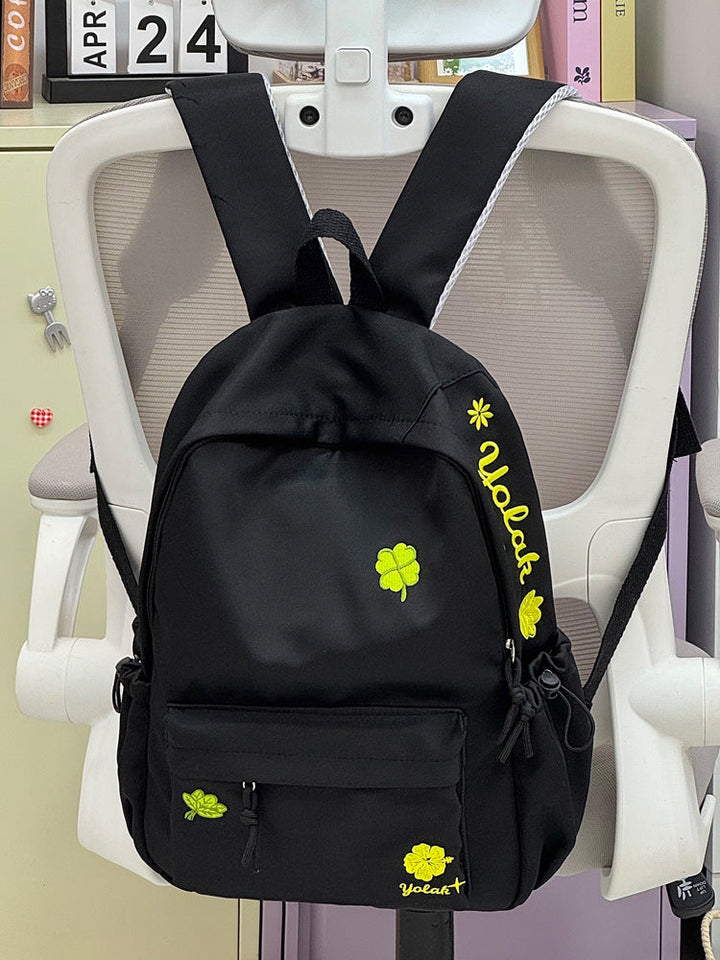 Casual Multi-Pocket Embroidered School Backpack