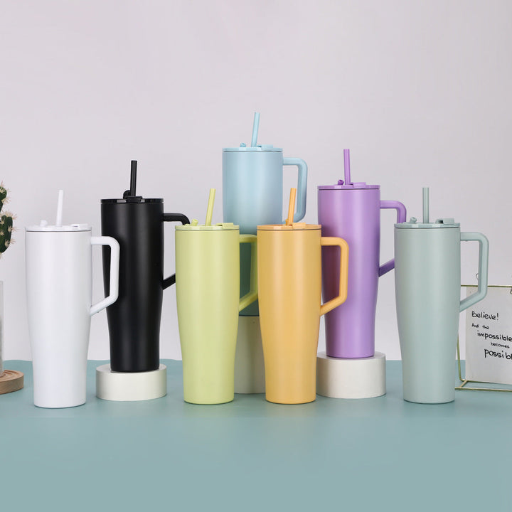 Women's Premium Insulated Mug with Practical Handle and Straw Kalsten