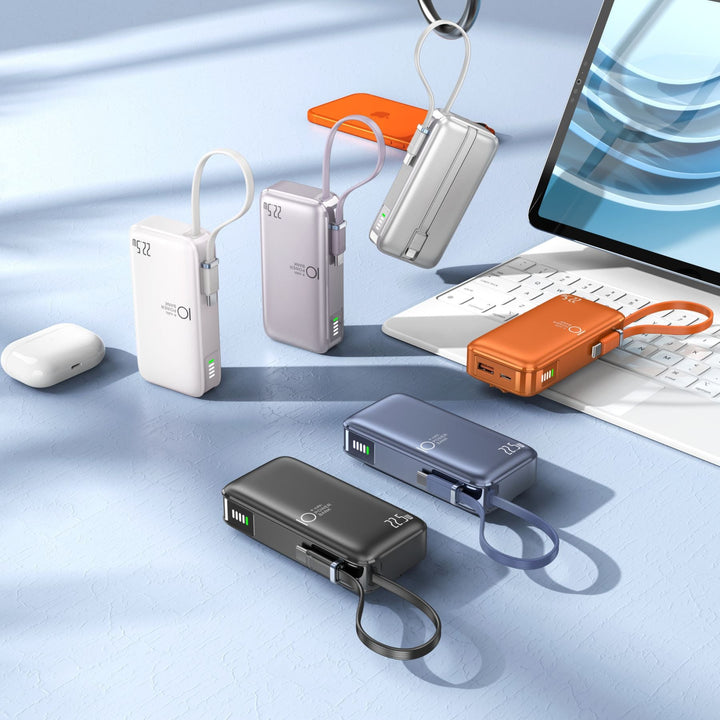 Portable power bank with fast USB-C charging function and integrated LED display Kalsten