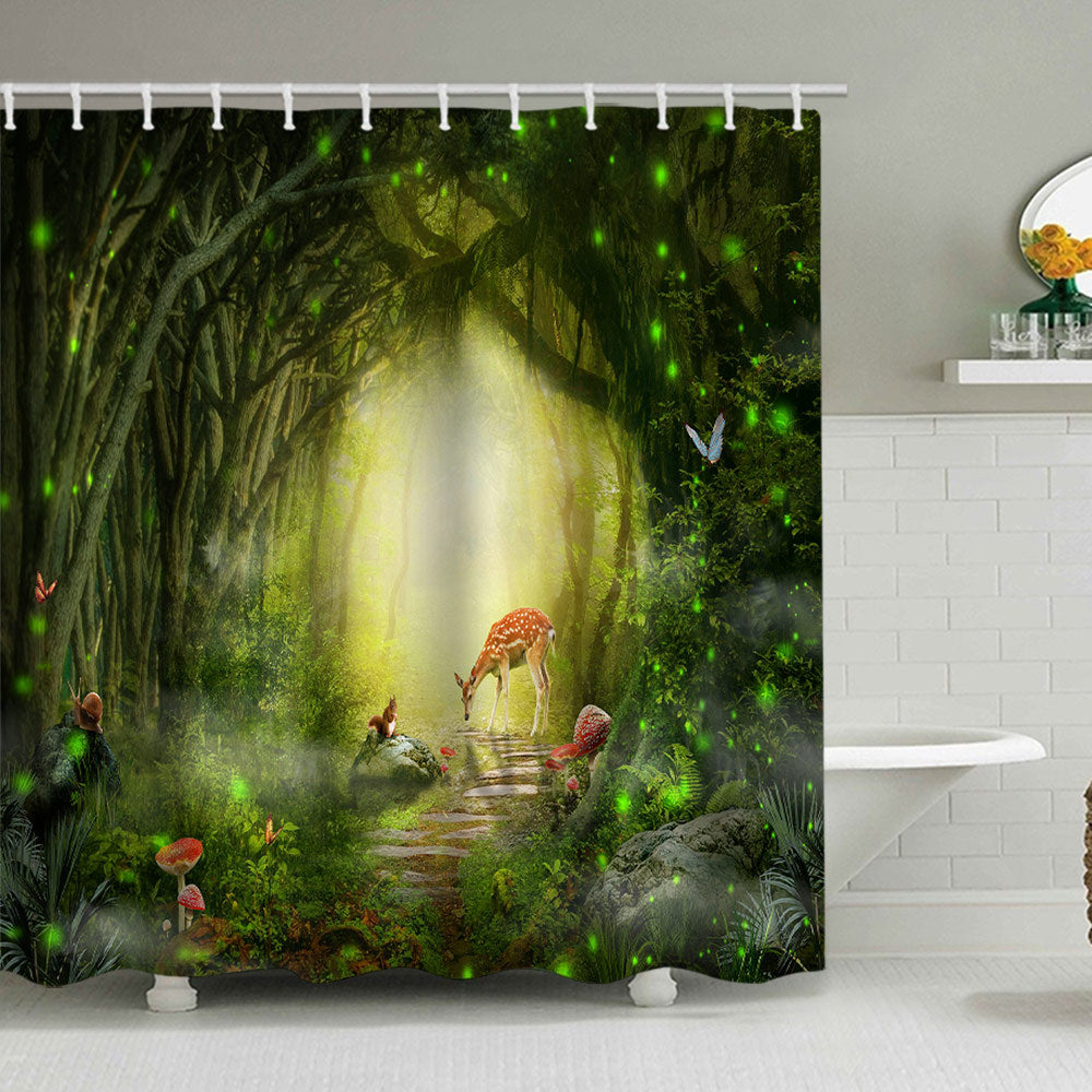 Scenic Garden Print Shower Curtain Kalsten