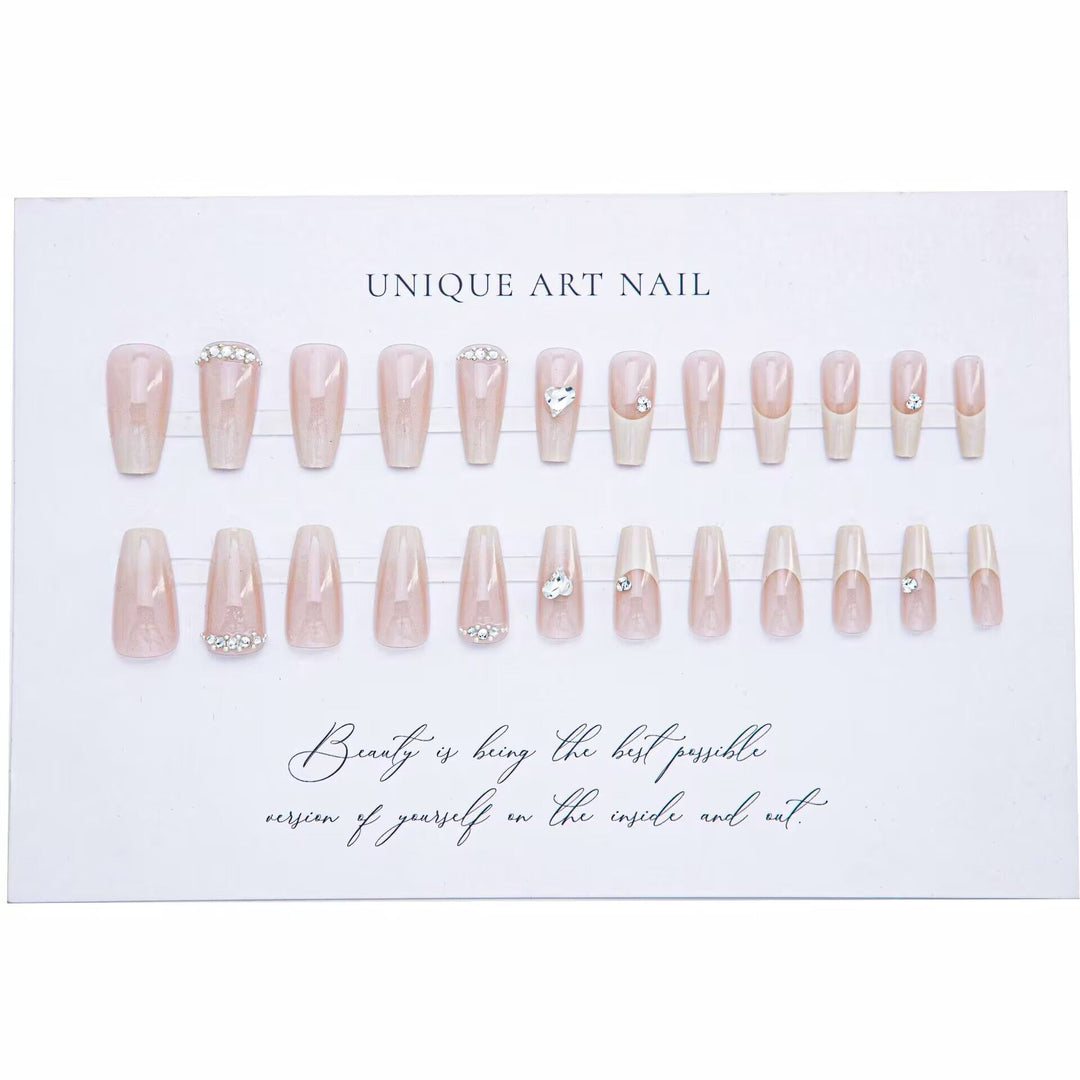 Elegant French Tip Press-On Nail Art Kalsten
