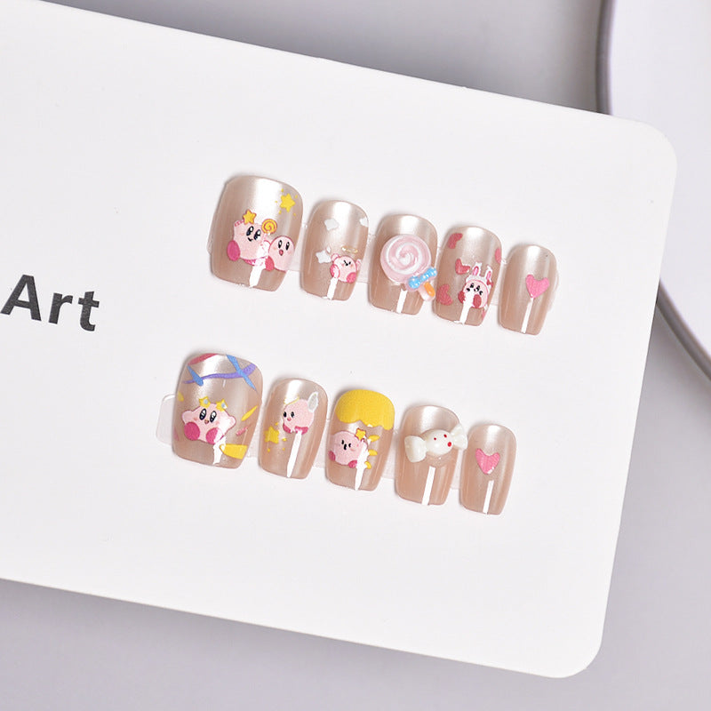 Whimsical Cartoon Press-On Nail Art Kalsten
