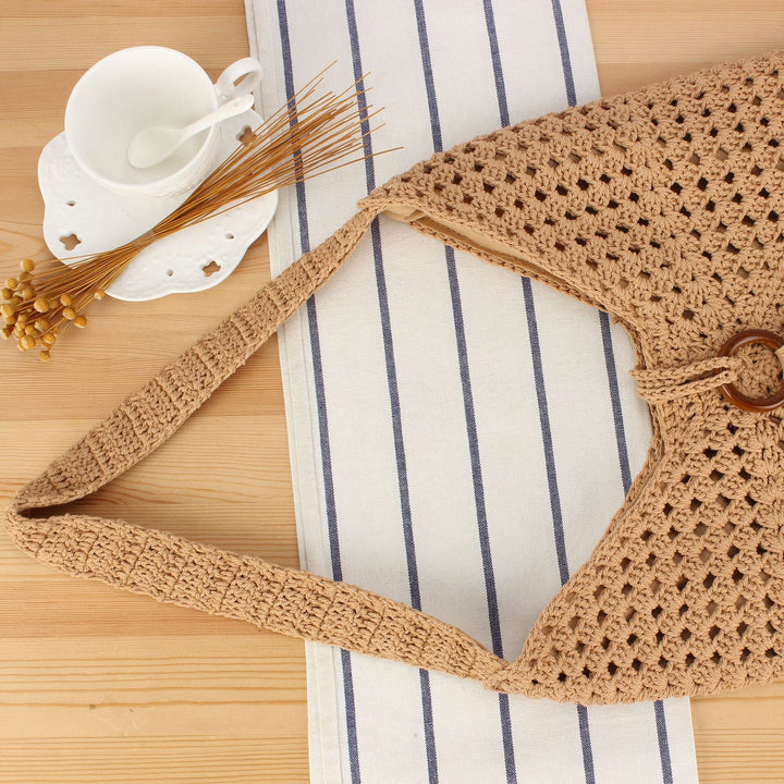 Handbag made of hand-knotted natural material with chic tassel decoration Kalsten