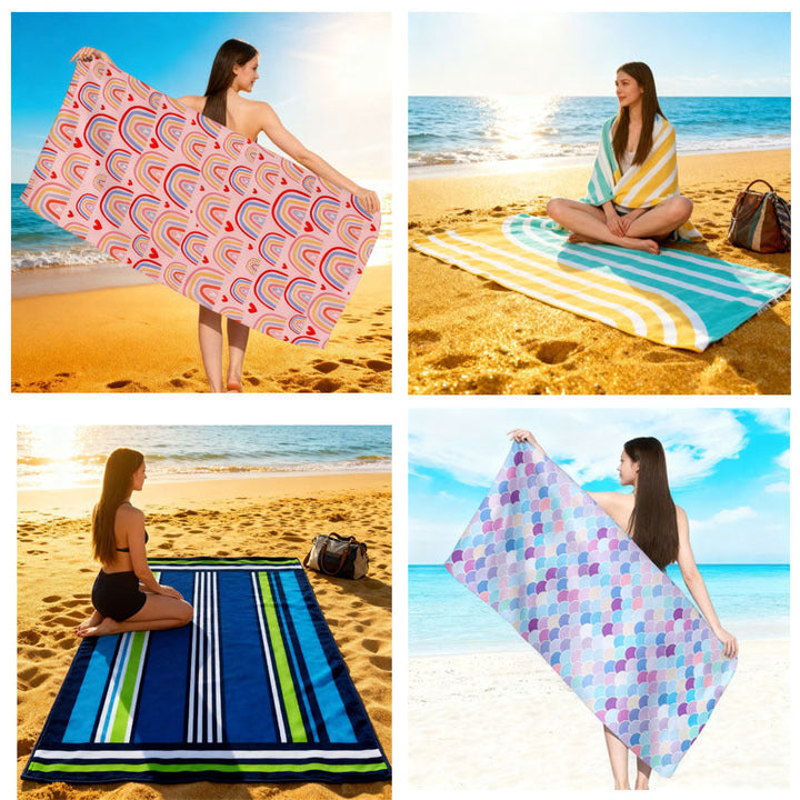 large and soft beach towel with striped pattern Kalsten