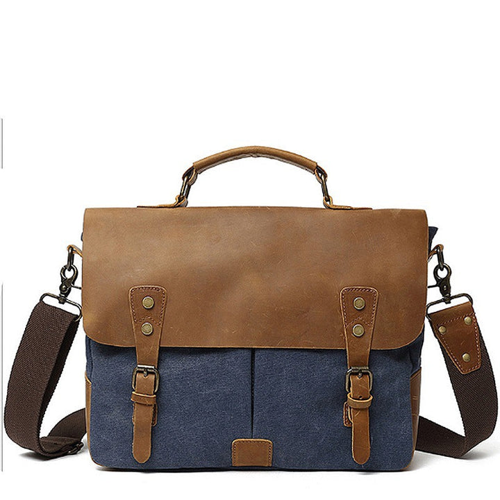 Robust Briefcase Made of Durable Canvas and Leather Kalsten