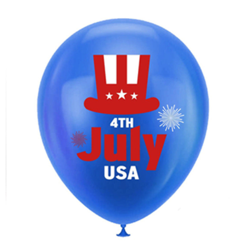 Unisex latex balloon printed with patriotic USA heart and lettering design Kalsten