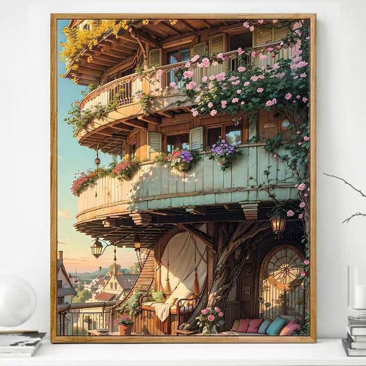 Cozy Balcony Art Print Kalsten