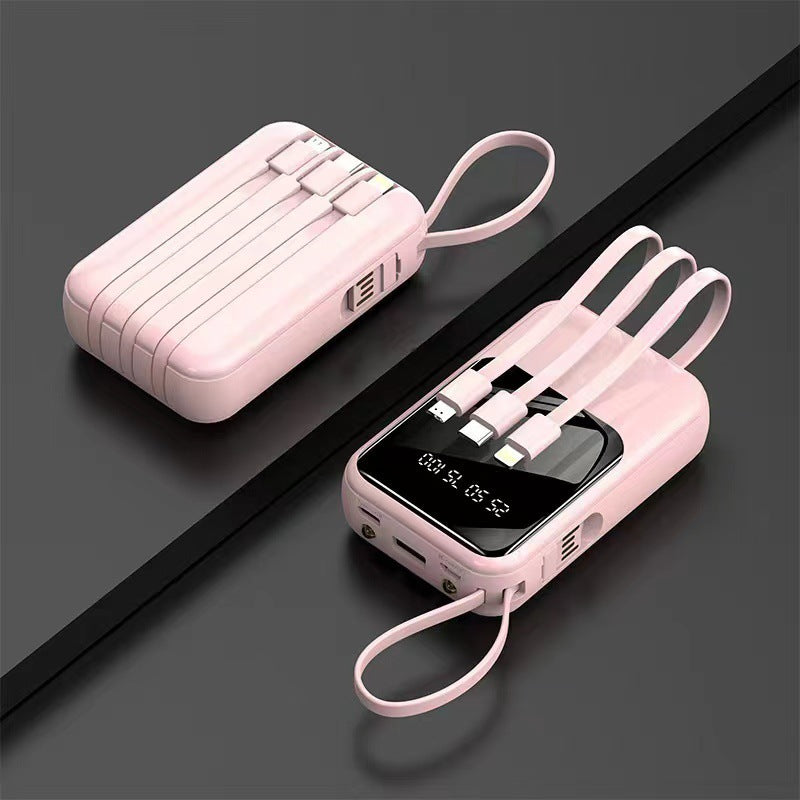 Portable power bank with integrated multifunctional cable system and digital display Kalsten