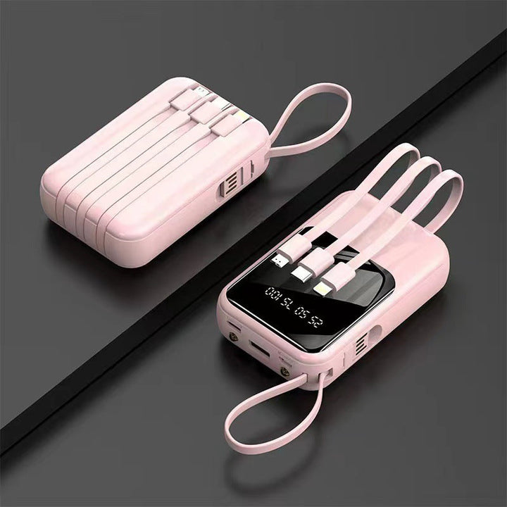 Portable power bank with integrated multifunctional cable system and digital display Kalsten