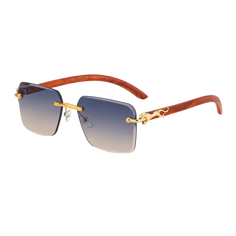Women’s Fashion Square Sunglasses with Elegant Wooden Arms Kalsten