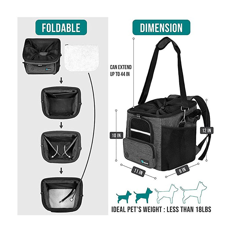 collapsible pet bicycle basket with safety tether breathable mesh and storage pockets Kalsten
