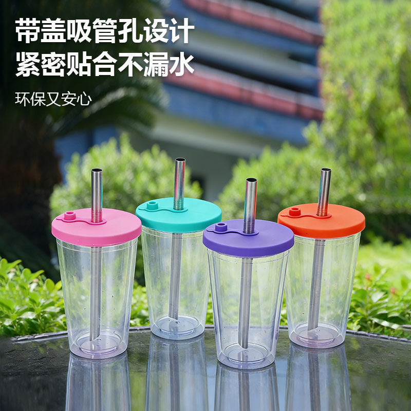 Women's High-Quality Drinking Cup with Integrated Stainless Steel Straw Kalsten