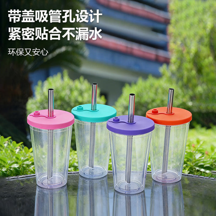 Women's High-Quality Drinking Cup with Integrated Stainless Steel Straw Kalsten