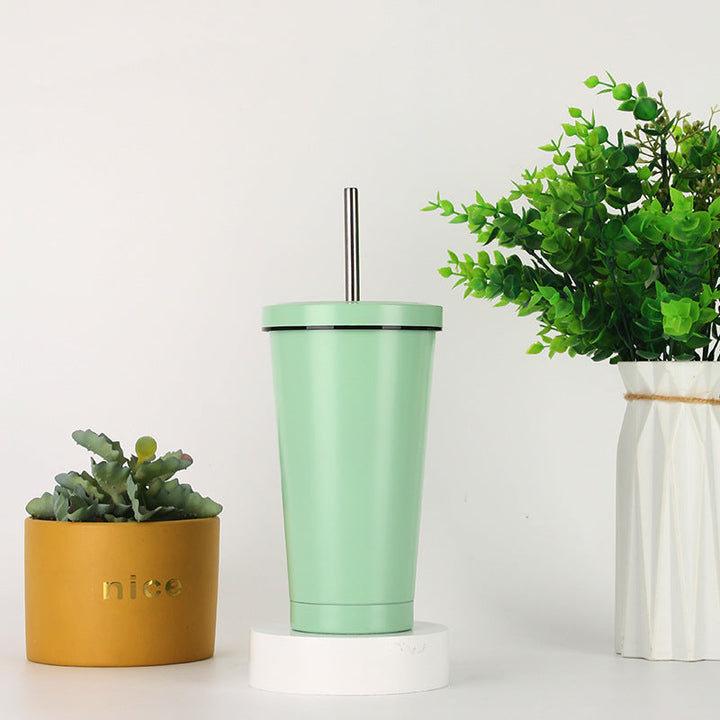 Women's stainless steel drinking cup with straw Kalsten