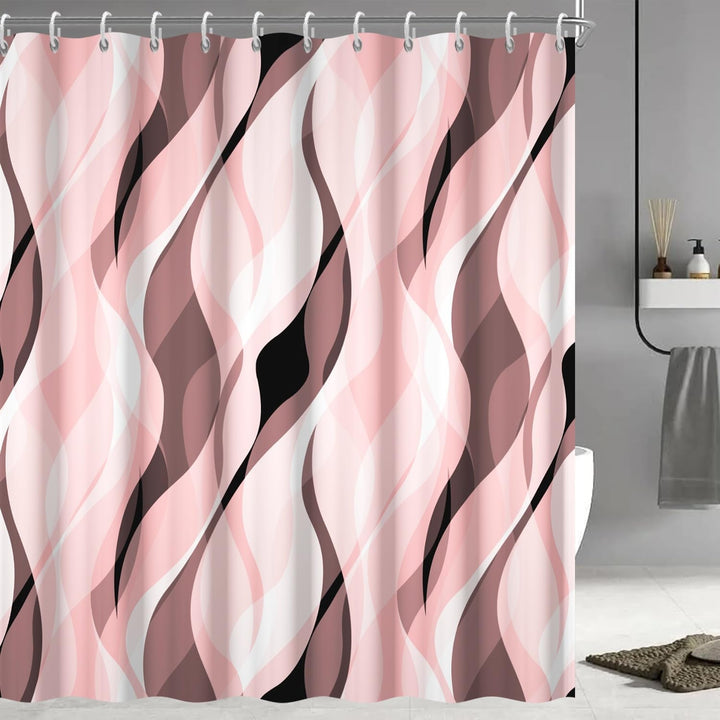 Abstract Wave Pattern Shower Curtain Kalsten