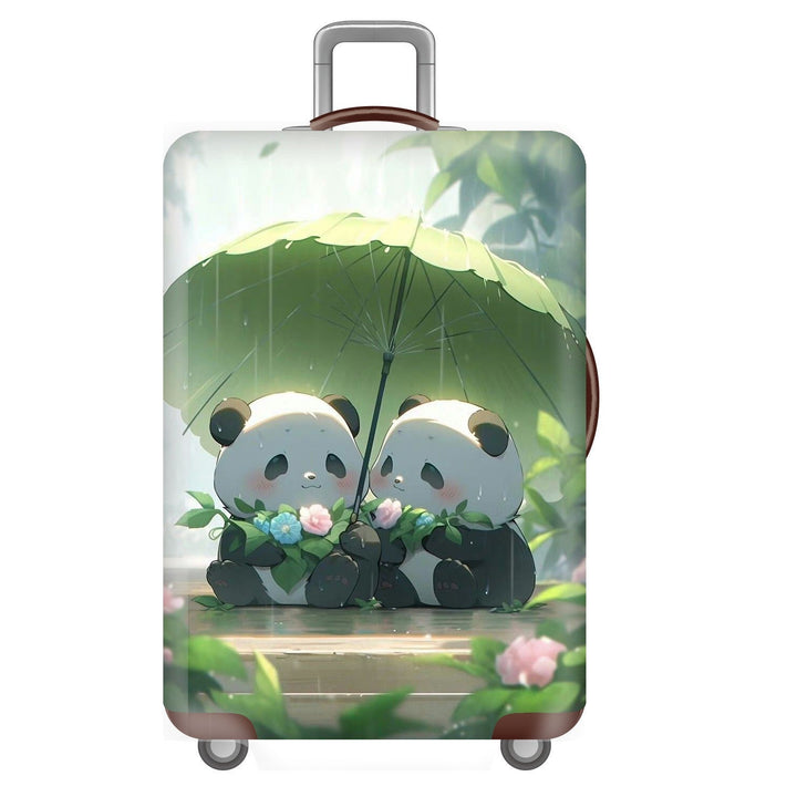 Unisex non-elastic suitcase cover for hard shell trolley with cute panda design, stretch protective cover with handle and wheel openings Kalsten