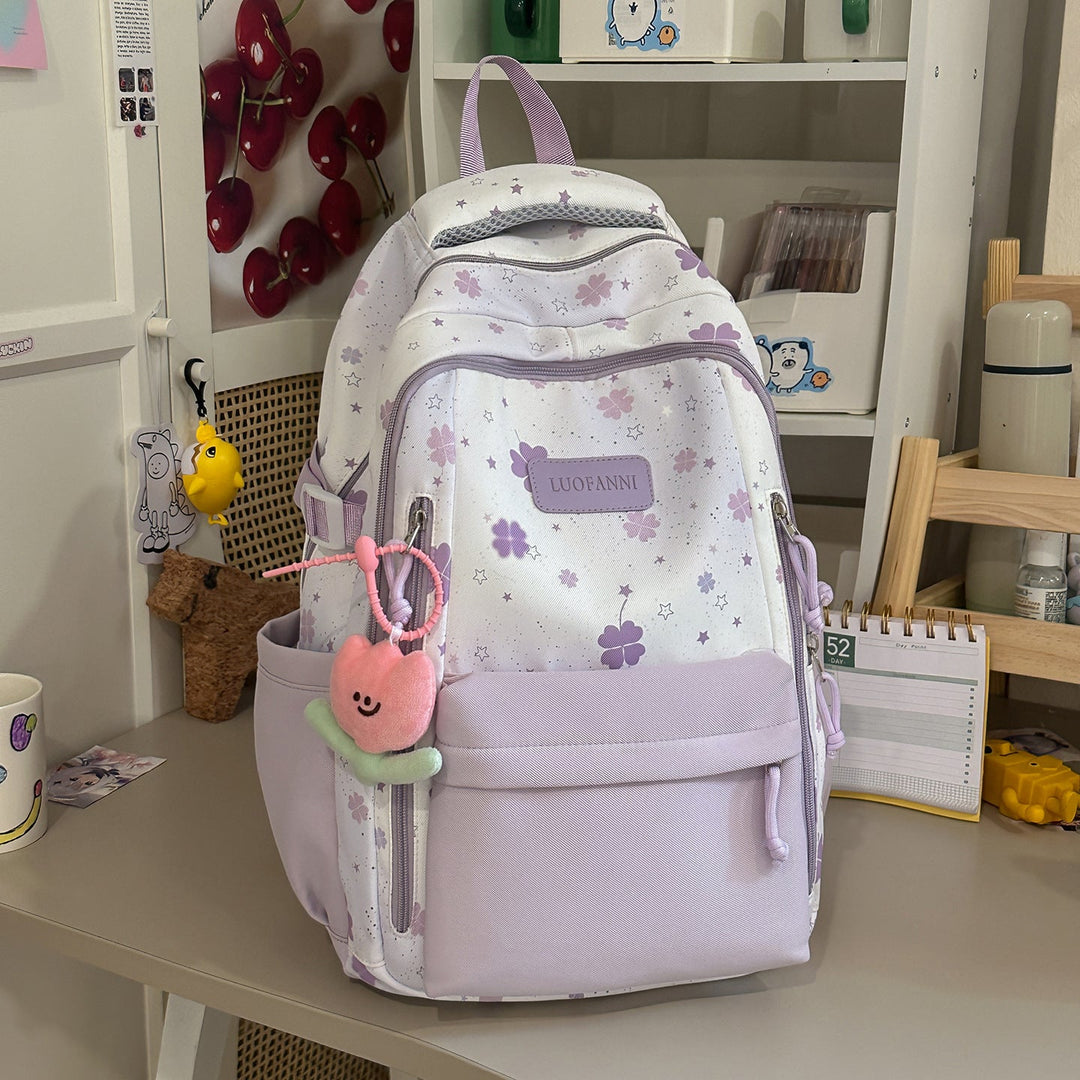 Fun Floral-Printed School Backpack