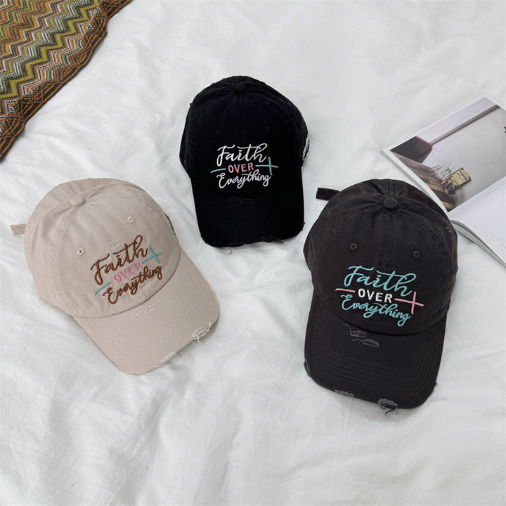 Women's Distressed Embroidered Baseball Cap Kalsten
