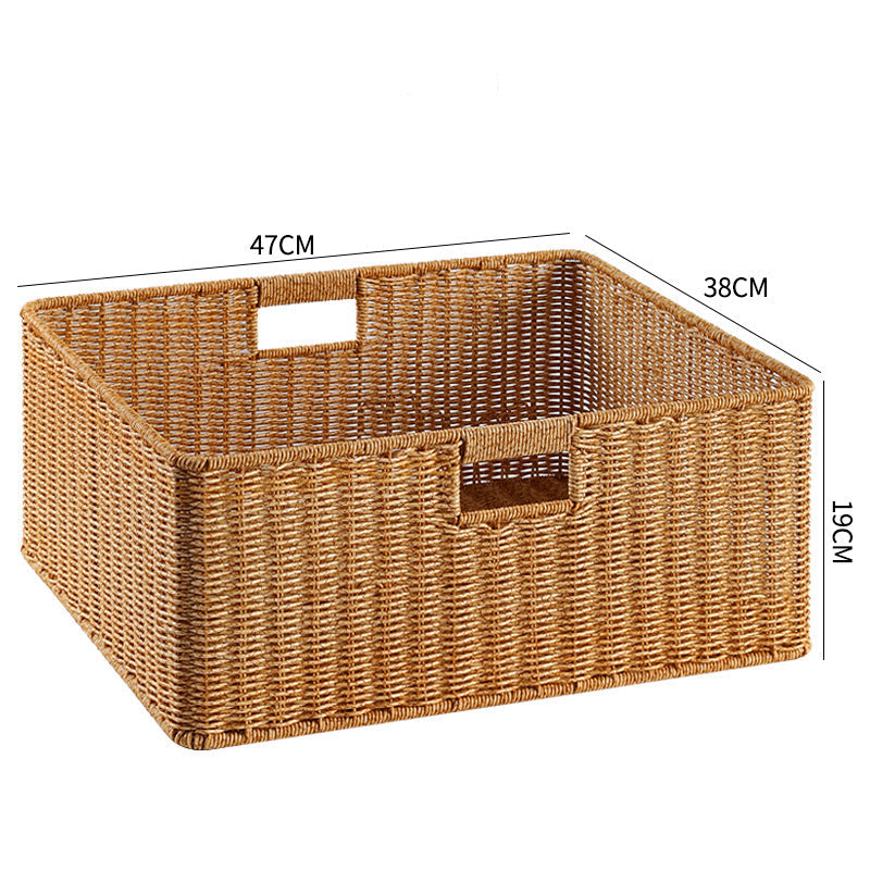 Handwoven Storage Basket with Cutout Handles Kalsten