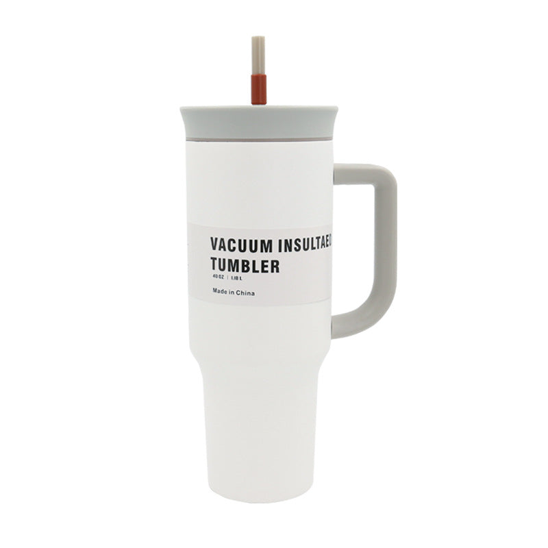 Women's Vacuum-Insulated Drinking Cup with Handle and Straw Kalsten