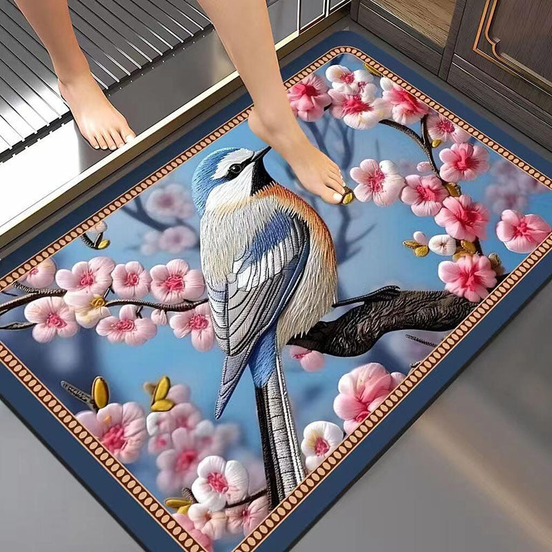 Artistic Floral Bath Mat Kalsten
