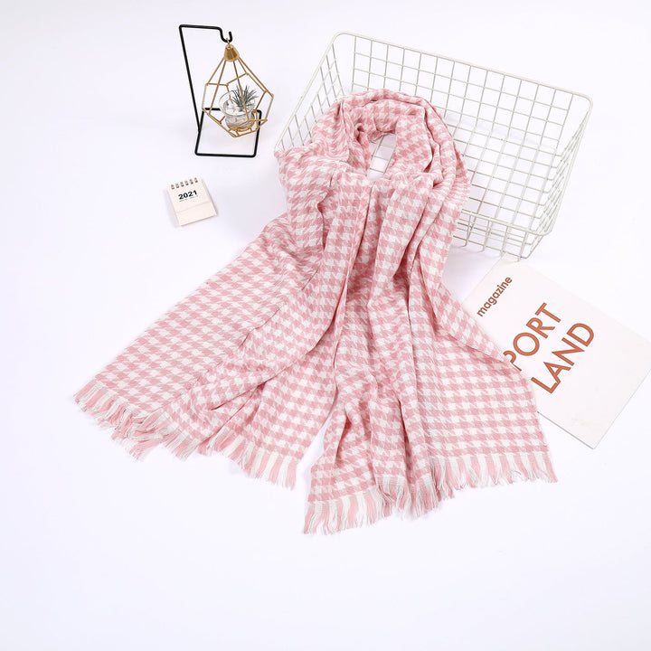 Ladies elegant scarf with houndstooth pattern Kalsten