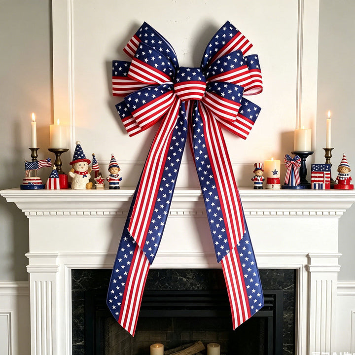 Unisex decorative bow made of ribbon with long ribbons for door and wall Kalsten