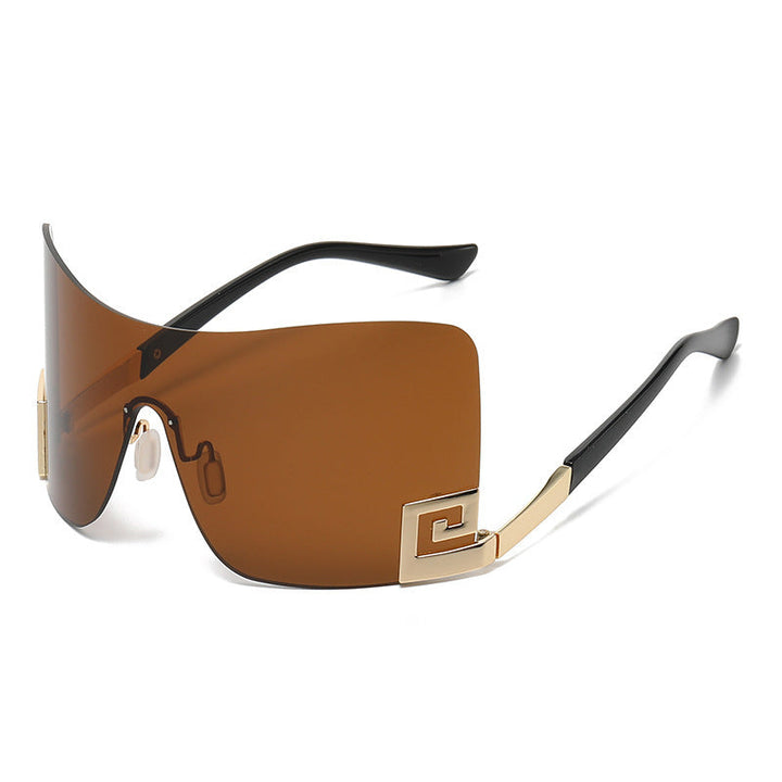 Women's Oversized Shield Sunglasses with Extravagant Design Kalsten