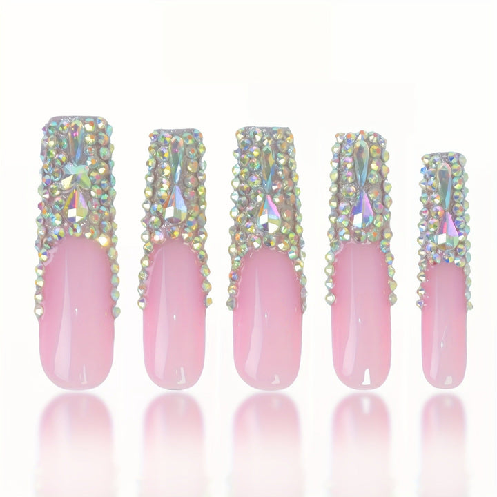 3D Decorative Press-On Nail Extensions with Sparkling Gem Accents Kalsten