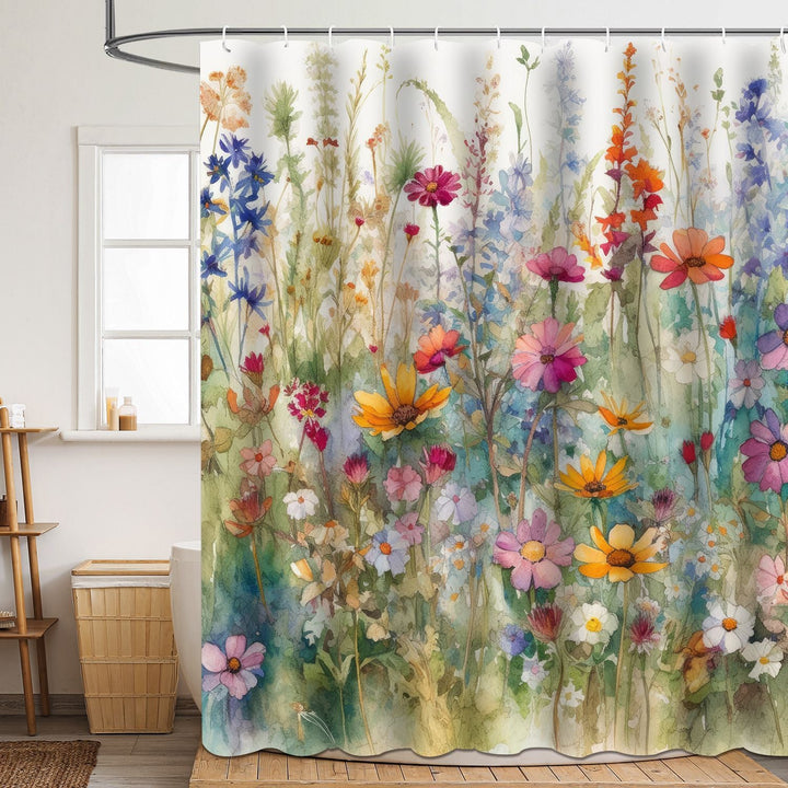 Floral Patterned Bathroom Shower Curtain Kalsten