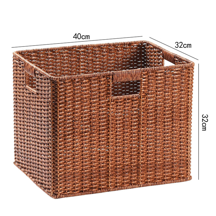 Large Woven Storage Bin with Ergonomic Cutout Handles Kalsten
