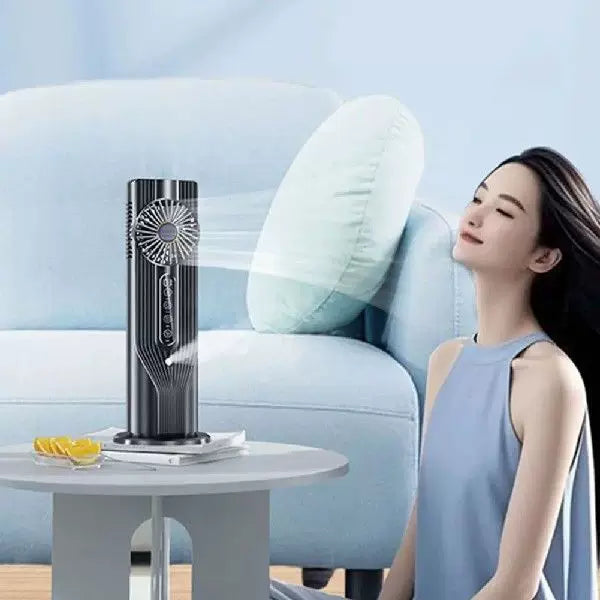 Unisex One Size Rechargeable Vertical Desktop Fan with LED Display Touch Control Adjustable Tilt Base Kalsten