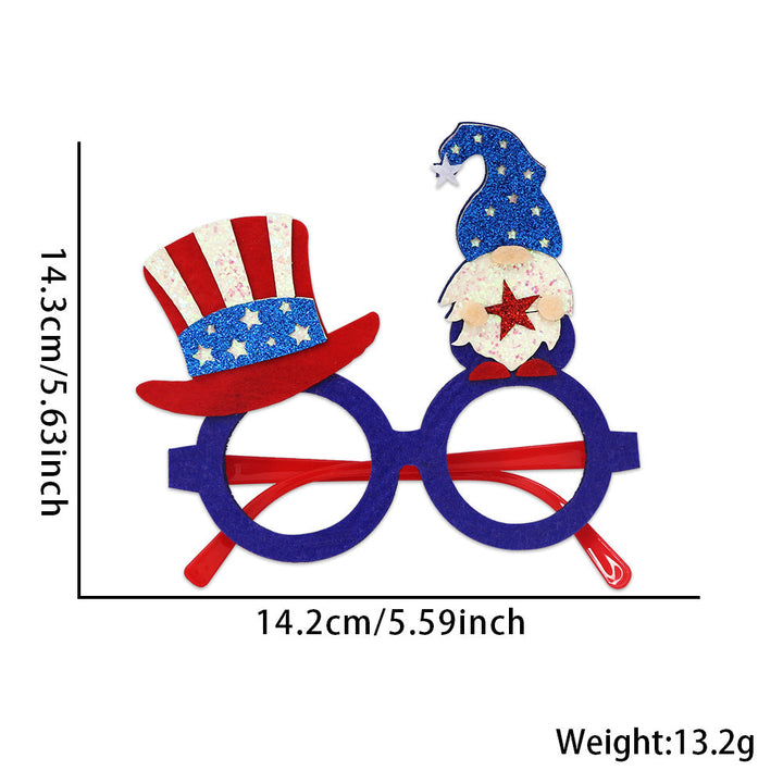 Unisex nan patriotic glitter novelty party glasses with USA letter topper Kalsten