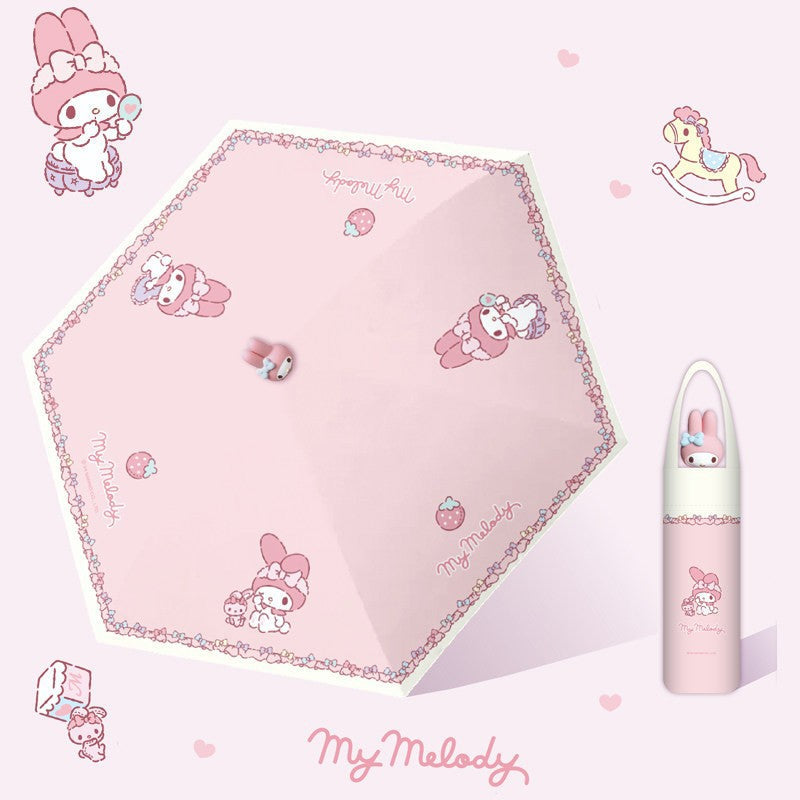 Women's creative folding umbrella with cute character design Kalsten