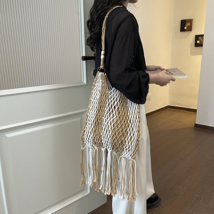 Macrame Tote Bag with Tassels Kalsten