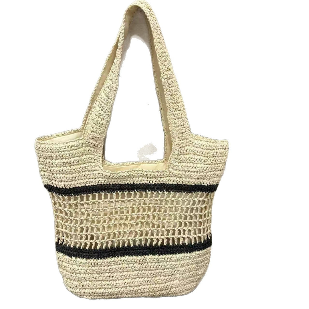 Handwoven tote bag with modern grid pattern Kalsten